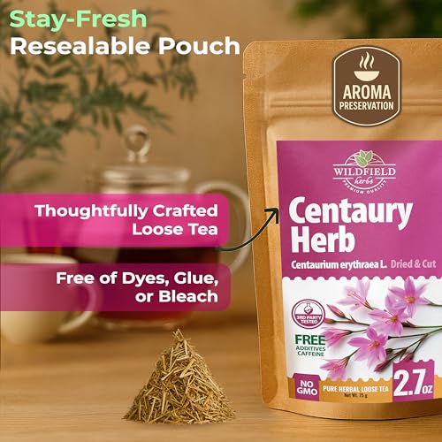 Image of 3 oz. Dried Centaury Herb Tea (Centaurium Erythraea L.) - 75g Centaurium Erythraea Herbal Tea Centauria Comun