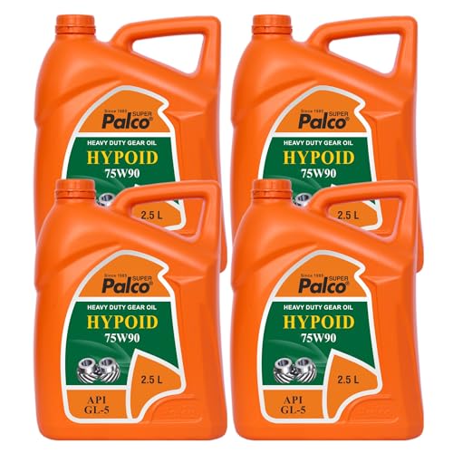 Image of PALCO Hypoid 75W90 Heavy Duty Gear Oil 2.5 Litre (Pack of 4), API GL-5 Gear Oil for Car and Commercial Vehicles, Manual Gearbox & Axles, High Load Protection & Smooth Shifting