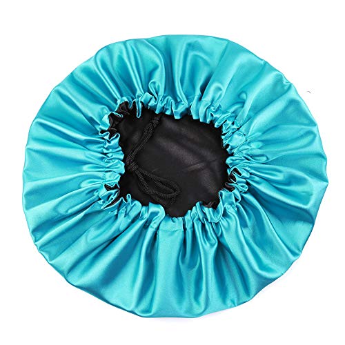 Image of Extra Large Adjustable Double Layer Satin Hair Bonnets with Drawstring for Women Night Sleeping Long Silky Satin