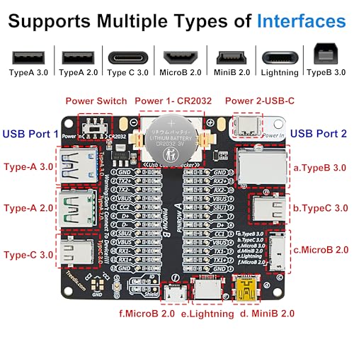 usb cable tester board usb cable checker data wire with acrylic case charging test data line type-c micro type a type b
