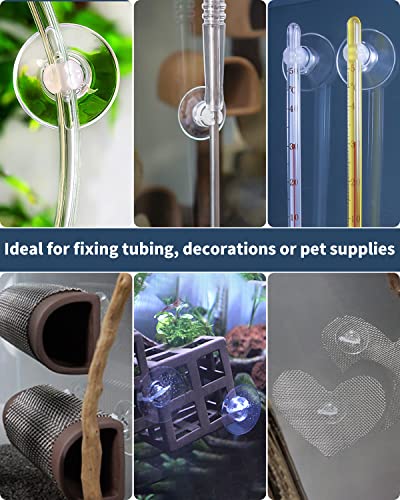 Image of Pawfly 40 Pack Aquarium Suction Cups with Clips and Adjustable Zip Ties Cables Fish Tank Tools for Binding Moss Holding Airline Tubing Decorations Shrimp Nests and Reptile Hammocks
