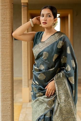 Image of Subham Saree for Woman Silk Cotton Kanjivaram | Soft Easy to Drape Daily Wear Sari with Blouse Fabric