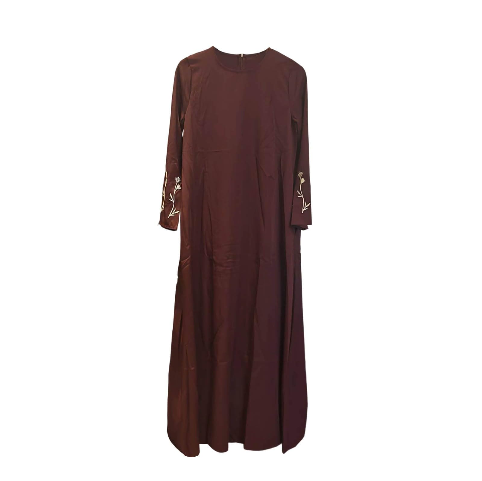 Vestido Largo Bohemio con Bordados Elegantes y Bolsillos para Mujer Vestido Casual Holgado de Inspiración Étnica