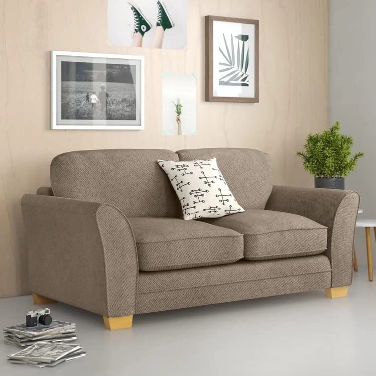 Earthen 3 Seater Fabric Sofa Set for Living Room (Brown)-image-46
