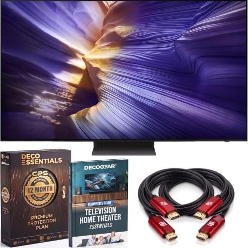 Image of Samsung 48-Inch S90F OLED 4K AI Smart TV - NQ4 AI Gen3 Processor, AI Upscaling Pro, 144Hz, Dolby Atmos, QN48S90FAEXZA (2025) Bundle with Deco Essentials Exclusive Protection + Home Theater Guidebook