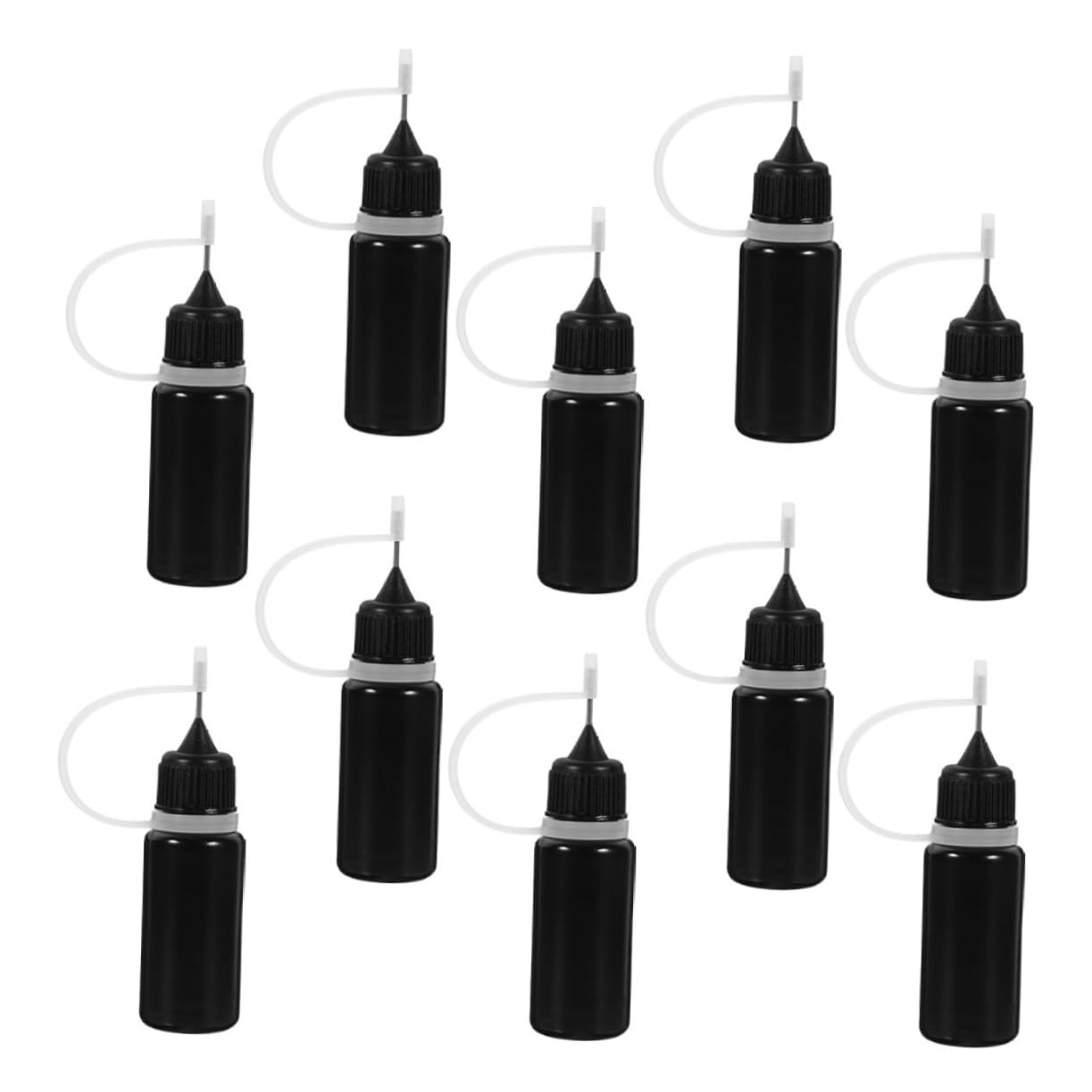 SOLUSTRE 50piezas Botellas De Squeeze Para Glue De Aplicador De Precisión Para Cosméticos y Aceites Botellas Reutilizables De Opaco Control De Dosificación