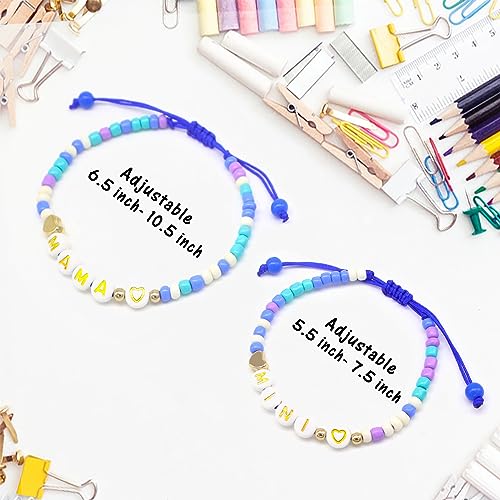 Image of First Day of Kindergarten /School Bracelet Gift, Multicolor Back to School Bracelet Mommy and Me