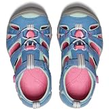 KEEN Unisex - dziecięce sandały Seacamp 2 CNX z zamkniętymi palcami, Coronet Niebieski/Gorący Różowy, 13 Little Kid