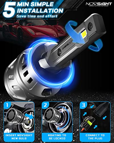 Image of NOVSIGHT 880 LED Fog Light Bulbs - 6500K White 60W 13000LM Bright 899 885 893 LED Fog Lights, Plug and Play Fast Cooling Fog Light Bulbs Replacement, IP68 Waterproof, Pack of 2