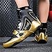 DAMANDO Men's Boxing Shoes Breathable High Top Wrestling Boots Lightweight Kickboxing Gym Sneakers Comfortable Fashion Bodybuilding Training Shoes,Gold,8