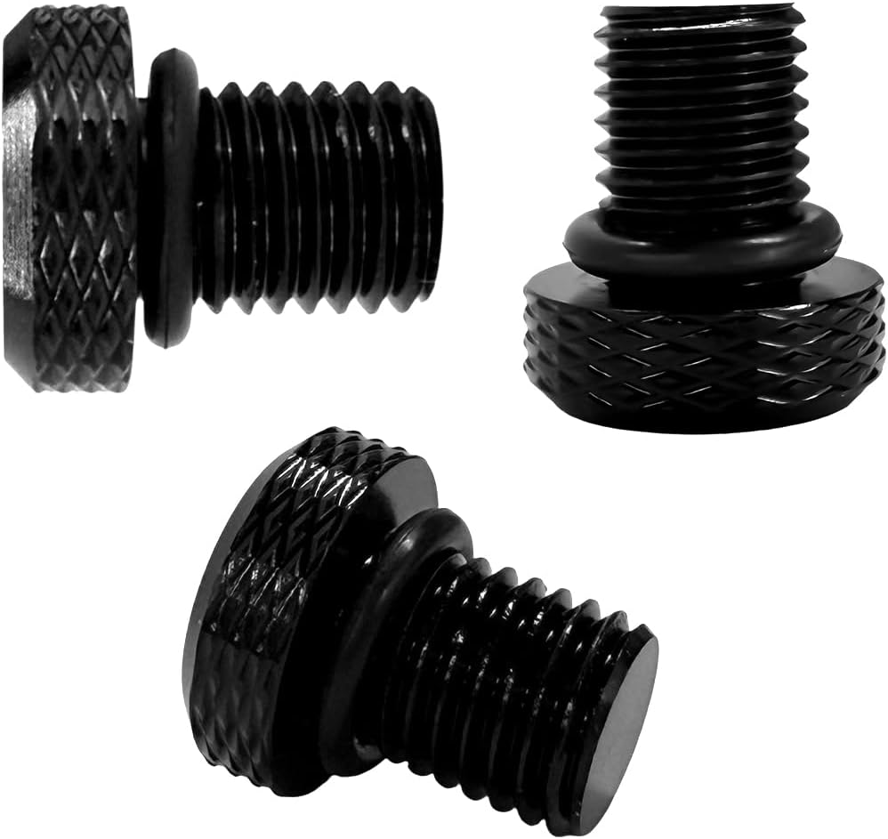 3 PCS M10x1.25 Motorcycle Mirror Hole Plug, Anti-Rust Aluminum Motor Rearview Mirror Hole Screws, Universal Mirrors Blanking Cover Caps Suitable for Most Motorcycles ATVs Bikes