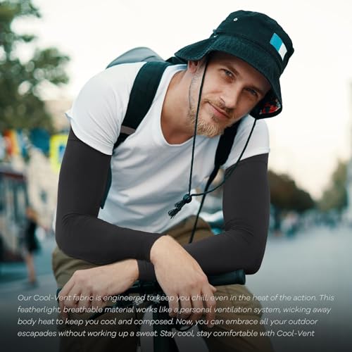 Image of Luminex Commerce Cooling Arm Sleeves for Men & Women, UV Sun Protection Hand Sleeves, Cricket, Motorcycle, Golf