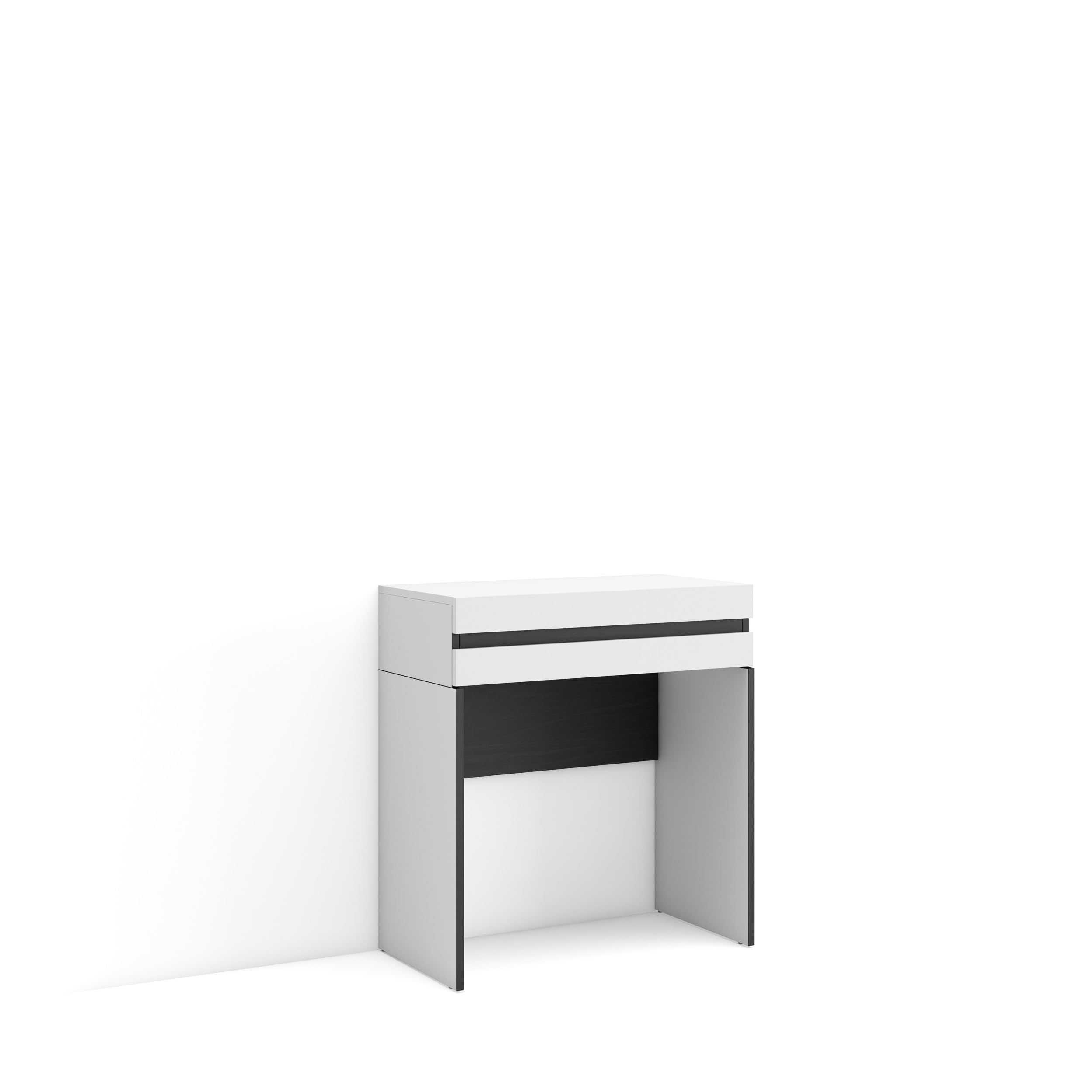 Skraut Home | Consolle Ingresso | Mobile ingresso corridoio | 70x75x35 cm | Con cassetto | Con stoccaggio | Stile moderno | Bianco