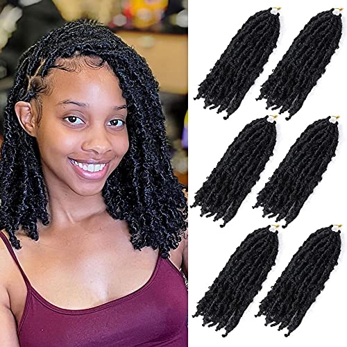 GX Beauty 6 Packs Butterfly Locs Crochet Hair 14 Inch Pre Looped Distressed Locs Crochet Braids