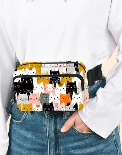 Image of Cat Fanny Pack for Women Belt Bag Fashion Everywhere Waist Pouch Lightweight Crossbody Bags with Adjustable Strap