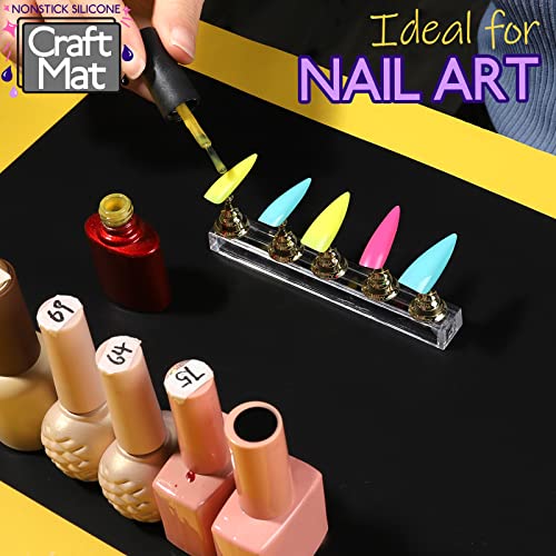 Image of LEOBRO Silicone Mats for Resin Molds, Crafts, Play Dough Mat, Gray & Black | 2pcs Nonstick Silicone Mats, Playdough Mat, for Epoxy Resin Molds, Art Crafts, Resin, Paint, Glue, Jewelry Making, 11.7 inchx8.3 inch