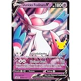 Grandes cartes Pokémon en allemand - Grande carte Pokémon XXL - Jumbo GX, VMAX - Holo V - Cartes Pokémon originales - Grandes cartes officielles - Allemand (Dunkles Feelinara V)