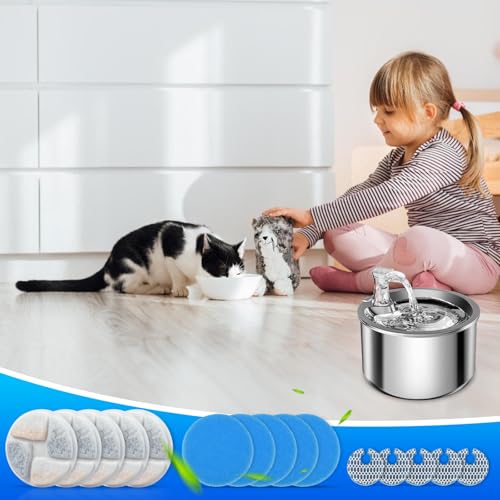 Pacote com 15 filtros de fonte de água para gatos Homtyler Dispensador para animais de estimação de