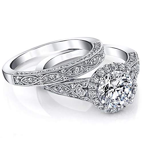 2.63 Carat Bridal Set Moissanite engagement rings for women Platinum Plated Silver Princess moissanite rings