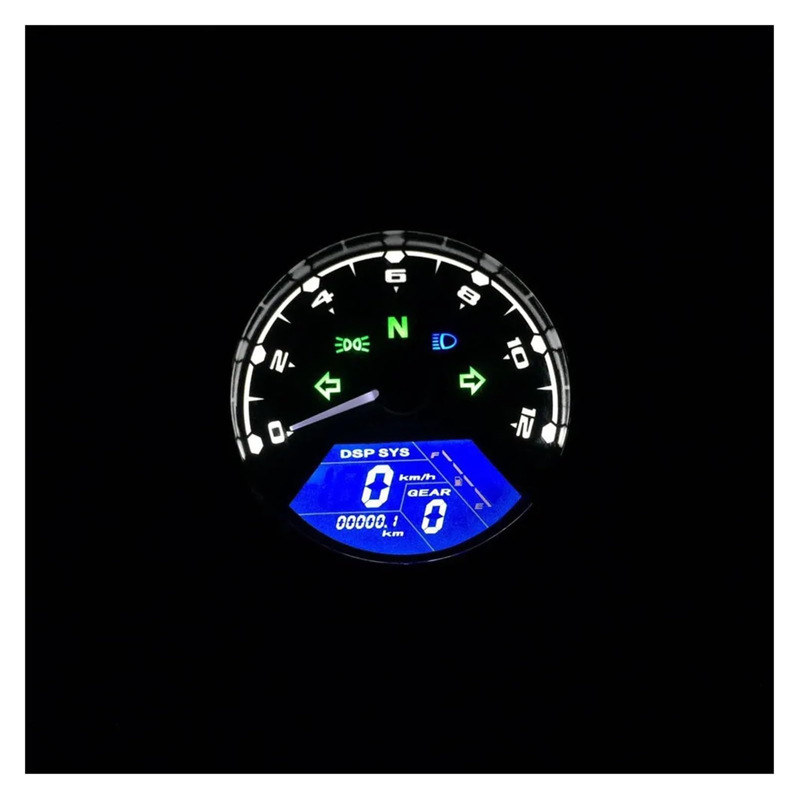 Moto Odómetro Tacómetro Medidor De Motocicleta LED Indicador Digital Luz Tacómetro Odómetro Velocímetro Aceite Multifunción con Dial Visión Nocturna