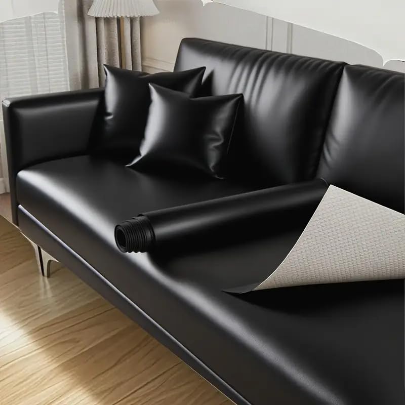 Large Black Self-Adhesive Faux Leather Repair Patch Suitable for Sofa-Office Chair-Motorcycle Seat-Car-Chair-Furniture Repair - Quick Fix Leather Repair Patch (Coal Black Leather 12x46 inch)-picture-19