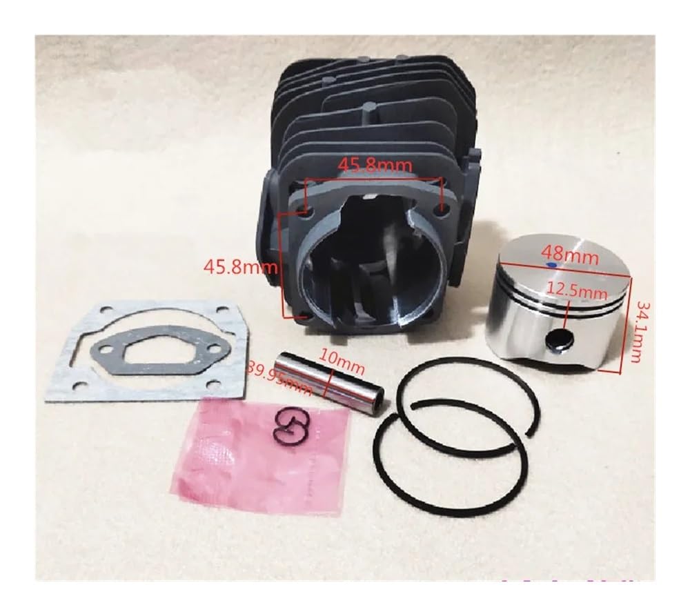 KIT DE CILINDRO 6210 DE 48 MM CON JUNTA CONJUNTO DE MOTOSIERRAS CONJUNTO DE ANILLOS DE PISTÓN CLIPS DE PASADOR ASSY Pieza de recambio