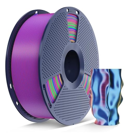 SUNLU Silk Triple Color PLA Filament, Silk PLA 3D Printer Filament 1.75mm, Neatly Wound Shiny Silk 3D Printer Filament 1.75mm ±0.02mm, 1KG Spool (2.2lbs), Silk Triple Color (Blue Green Purple)