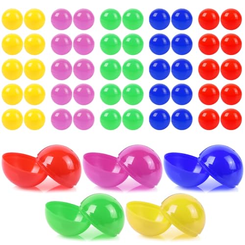 Gsrhzd Lottery Balls, 50 Pieces 4CM Multicolored Hollow Bingo Balls, Empty Spare Pong Balls, Colorful Plastic Raffle Balls