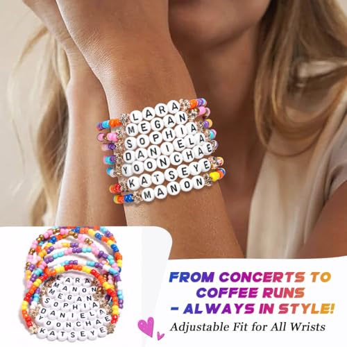 AICaes for Katseye Merch Friendship Bracelets Inspired by KATSEYE Concert Merch Stackable Stretch K-pop Beaded Bracelets Unique Merchandise Jewelry Gifts for Fans Women Men4