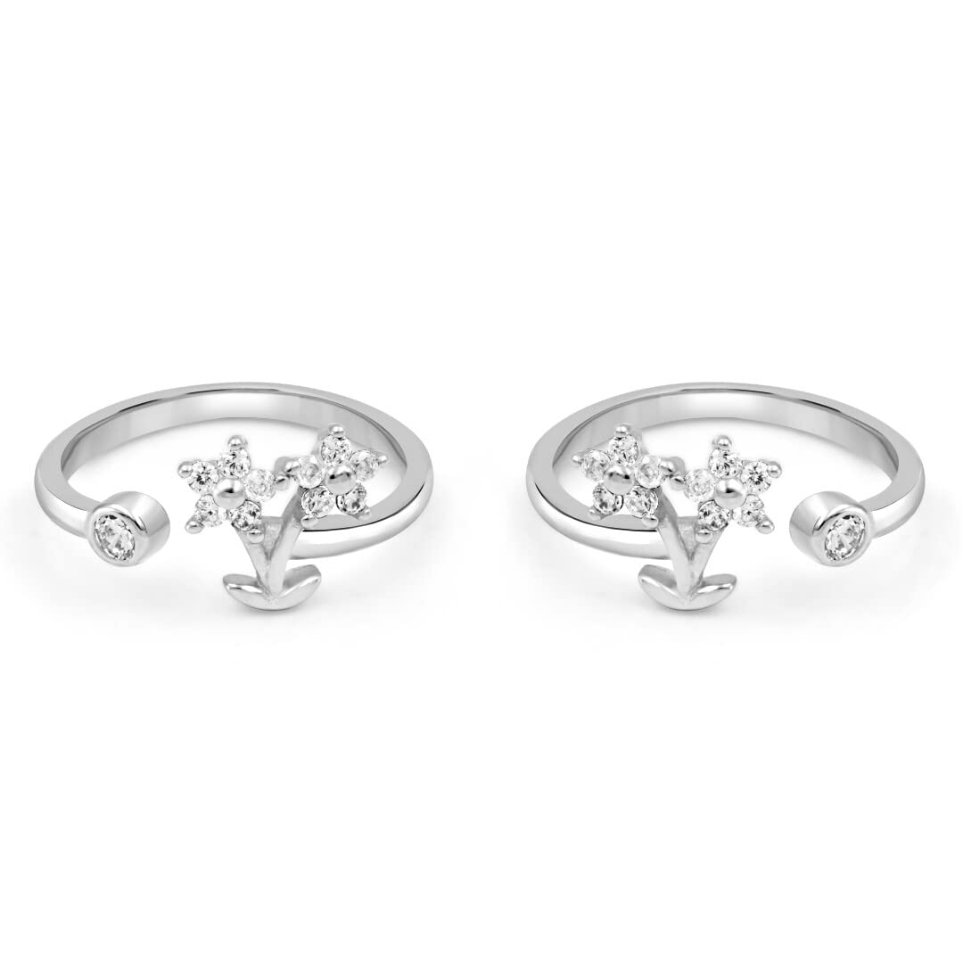 zarkan 925 Sterling Silver The Belle Butterfly Toe Rings, Adjustable | Chandi Bichiya | Gift for Women & Girls | Certified Authentic Hallmark & 925 Stamp-picture-49