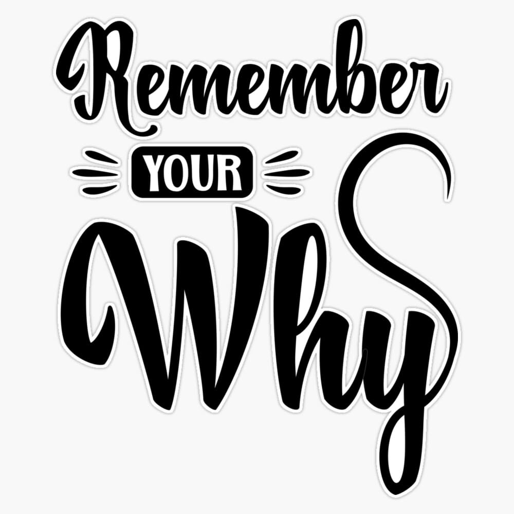 Remember Your Why Motivational And Inspirational Quotes Sticker Vinyl Waterproof Sticker Decal Car Laptop Wall Window Bumper Sticker 5"