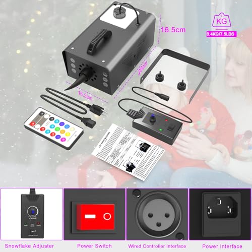 snow machine with led lights 600w remote control perfect for parties indoor christmas wedding stage effecta-600w