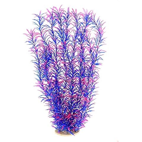 Aquarium Decorations Artificial Plants Large for Fish Tank, 21 inches,Safe for All Fish ( Purple 1 Pcs) Cover