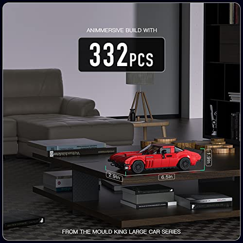 Mould King Speed Champion Racing Car Building Sets With Acrylic Display Case, Corvete Supercar 27034 Building Kit Toy, Collectible Model Cars Building Blocks Gifts For Kids 8+(332 Pieces) #TOP2