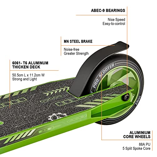 Albott Trottinette Freestyle Pro Stunt Scooter avec Plate-Forme en Alliage Jantes en Alliage roulements ABEC-9 & HIC Compression & Solid Core Roues 110mm - DS 8 Ans - Image 7