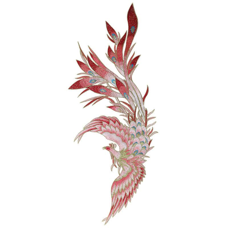 Phoenix Gold 5 szt. 46 x 17 cm haftowana tkanina rockowa punkowa opaska duża naprasowana naszywki do haftowania odznaka na ubrania kurtki
