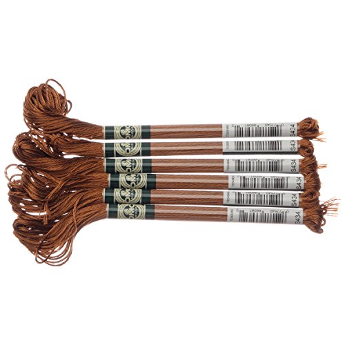 DMC サテン糸 刺繍糸 6束入 25番 8m #S434 ブラウン系 DMC1008F