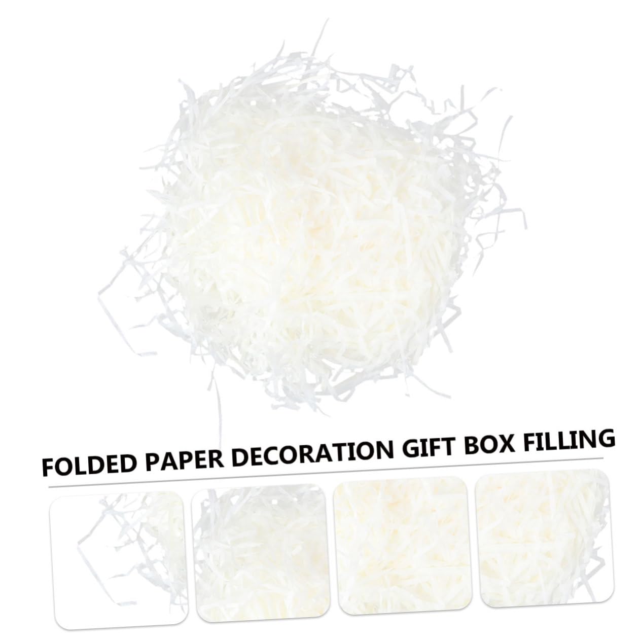 Papierfaden Bunte Füllung für Geschenkboxen, Halloween Mottoparty, Papier | Dekorative Papierstreifen, für Hochzeit und Geschenkverpackungen, Weiß, 1 Stück, Vielseitig für Boxen und Pakete
