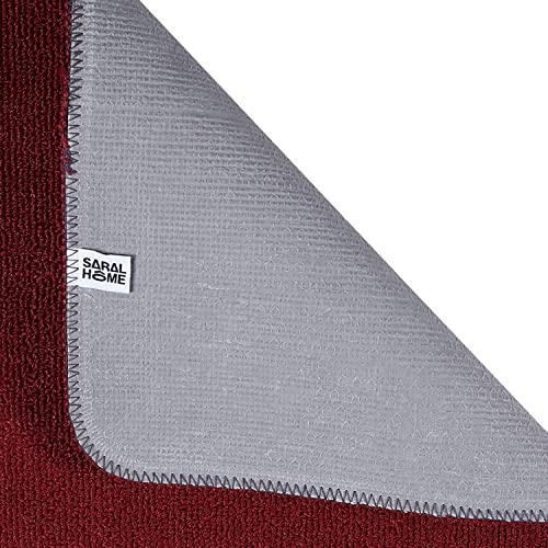Image of Saral Home All-Time 2pc Washable, Anti Skid Doormat (Maroon. 40X60 cm)