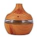 300ML Cool Moist Umidificatori Elegante grano di legno Ultrasuoni Vaso Shape Purificatore d'aria con 7 luci colorate LED Diffusore olio essenziale di aromaterapia
