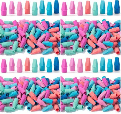 Image of Mr. Pen- Pencil Erasers Toppers, 480 Pack, Colorful, Latex Free, No Smudge