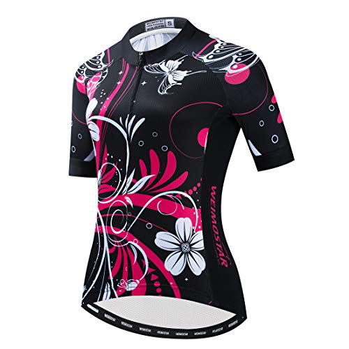 PSPORT Damen Fahrradtrikot Sommer Kurzarm Fahrradbekleidung Mountainbike Jacken Schnell Trocknend Atmungsaktiv MTB Shirt Cover