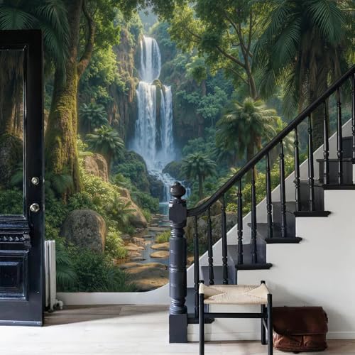 Papier peint soie forêt tropicale 400x280 cm poster géant mural pour salon - 4