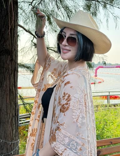 Image of MJ SERECA Women's Casual Long Velvet Kimono