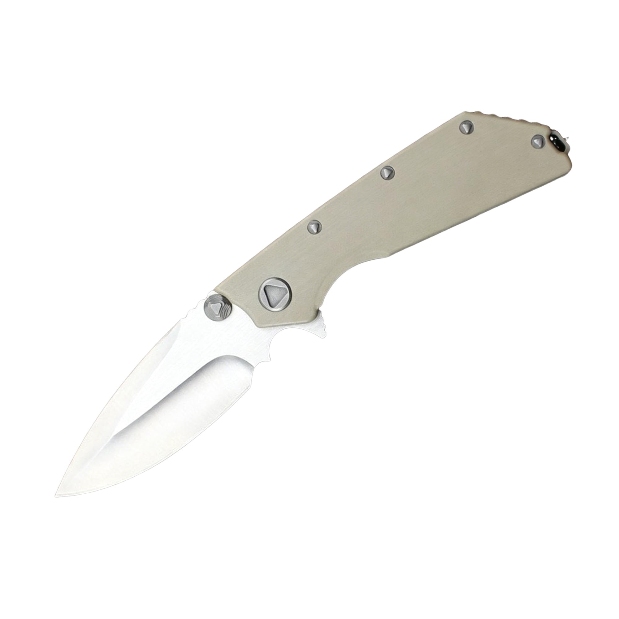 Generisch Klappmesser D2-Klinge G10-Griff 8,3 cm Satin-Finish，Khaki