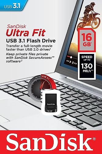 Image of SanDisk 16GB Ultra Fit USB 3.1 Flash Drive - SDCZ430-016G-G46 (Pack of 4)