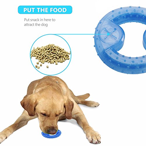 Cisixin Hunde Kauspielzeug,Kühlender Kauknochen für Linderung beim Zahnen(Blau)