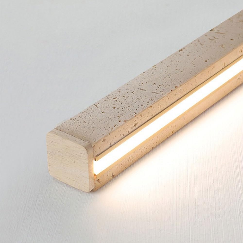 Liniowa lampa wisząca LED Żyrandol z kamienia naturalnego Ściemnialna lampa wisząca sufitowa z pilotem, Nordic Wood Lampy wiszące do jadalni Wyspa kuchenna Lampy stołowe bilardowe LWX