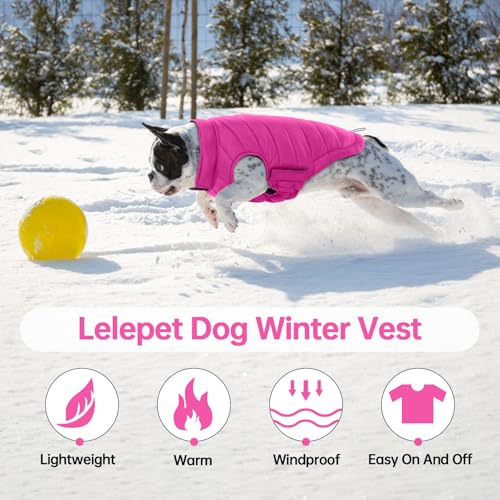 Image of Lelepet Reversible Dog Coat Windproof Dog Puffer Jacket Lightweight Vest