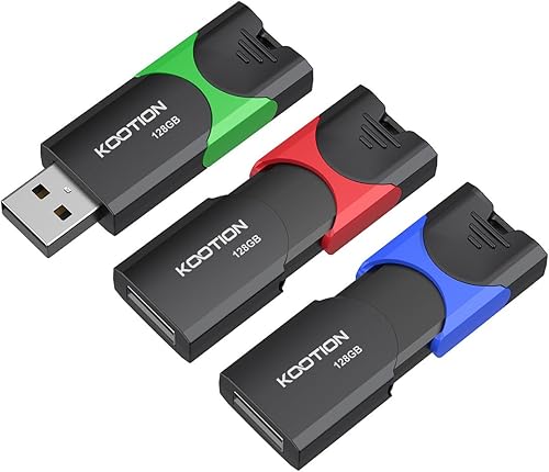 Miniatura 13 de KOOTION Unidad Flash USB 3.0 de 128 GB Unidad Pulgar Retráctil 128G Unidad Zip Ultra Alta Velocidad Memoria USB Unidad Jump Memoria Resistente con
